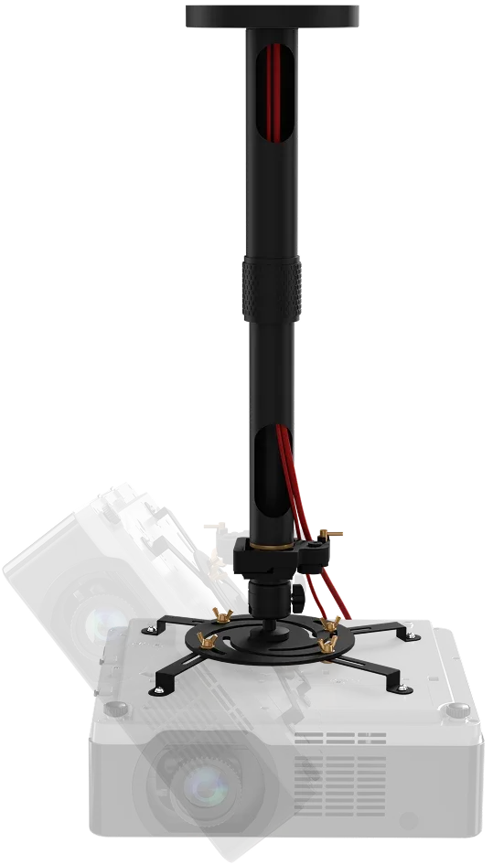 Projector mount extended to its longer length