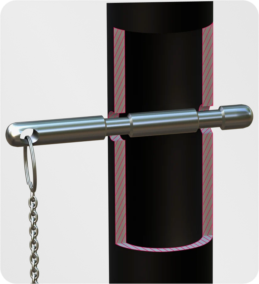 Pins with alignment notches