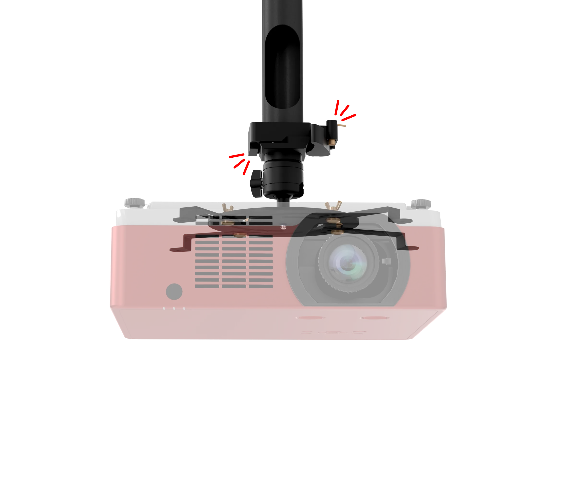 Projector connected to the quick-release receiver.