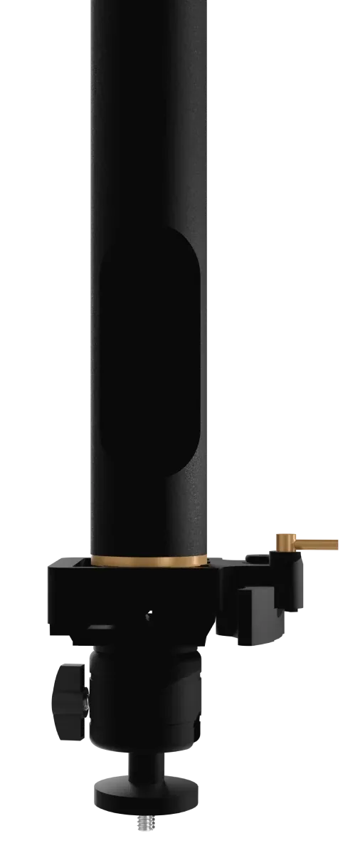Compact swivel head with a quarter-inch mounting thread